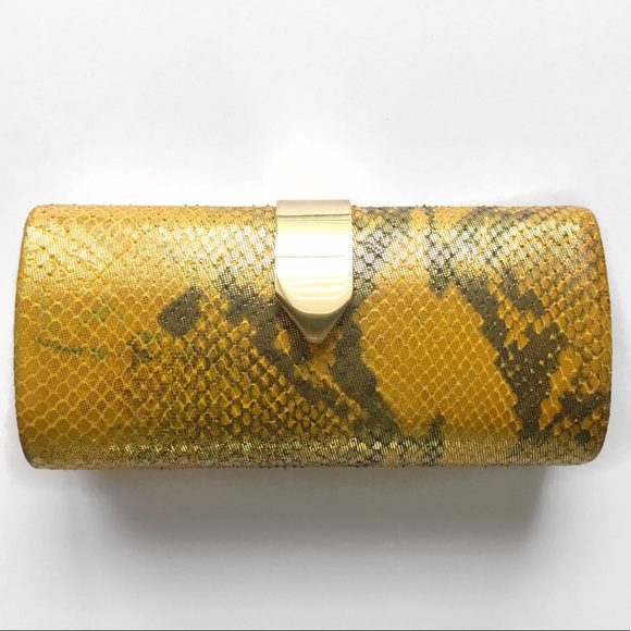 Banana Republic Handbags - Banana Republic Clutch bag in Gold Snakeskin